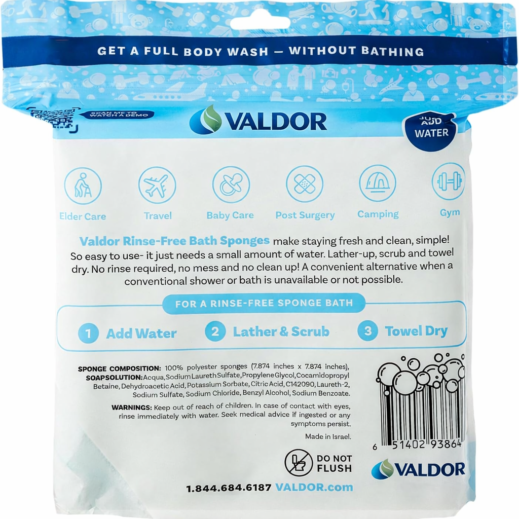 VALDOR Disposable Bathing Wipes
